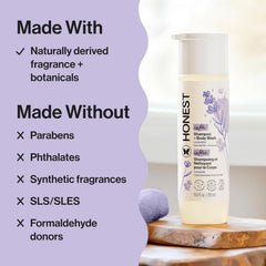 The Honest Company 2-in-1 Baby Shampoo & Body Wash, Tear-Free, Hypoallergenic, Naturally Derived, Lavender Calm Scent, 10 fl oz