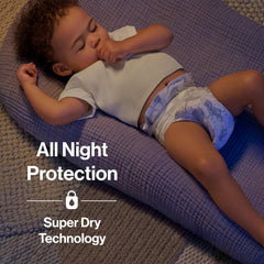 The Honest Company Comfort Dry Overnight Diapers, Up to 12 Hours Protection, Hypoallergenic, Cozy Cloud + Star Signs, Club Box Size 4 (22–37 lbs), 48 Count