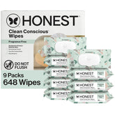 The Honest Company Unscented Wipes Over 99% Water Compostable Plant-Based Baby Hypoallergenic for Sensitive Skin EWG Verified Geo Mood 648 Count