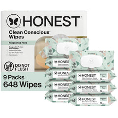 The Honest Company Unscented Wipes Over 99% Water Compostable Plant-Based Baby Hypoallergenic for Sensitive Skin EWG Verified Geo Mood 648 Count