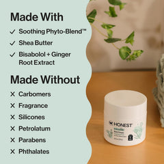 The Honest Company Sensitive Skin Rich Cream, Shea Butter, Blend of Bisabolol + Ginger Root Extract, Safe for Baby's Sensitive Skin, Dermatologist Tested, Hypoallergenic, Fragrance Free, EWG Verified