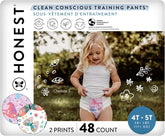The Honest Company Clean Conscious Training Pants for Sensitive Skin, Hypoallergenic, Fragrance-Free, Magical Moments Butterfly Kisses, Size 4T/5T (38 lbs), 48 Count