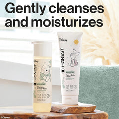 The Honest Company 2-in-1 Cleansing Shampoo and Body Wash, Face Lotion Bundle, Disney Design, Gentle for Baby, Dermatologist Tested, Sensitive Fragrance-Free, 18.5 fl oz