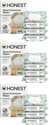The Honest Company Hypoallergenic Multi-Use Baby Wipes for Sensitive Skin, Geo Mood, 288 Count (Pack of 3)