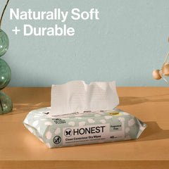 The Honest Company 100% Pure Organic Cotton Dry Wipes, Hypoallergenic, Multi-Use, Baby Facial Cloths, 192 Count