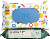 The Honest Company Family Flushables Bundle for Sensitive Skin | Adult Flushable Wipes (42 Count) + Toddler Flushable Wipes (42 Count) | Fragrance Free, Hypoallergenic, 99% Water, Safe to Flush