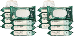 The Honest Company Hypoallergenic Flushable Wipes for Sensitive Skin, Tropical Leaves,42 Count (Pack of 16)