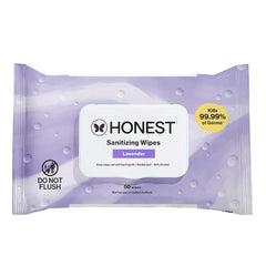The Honest Company Lavender Sanitizing Wipes, Kills 99.99% of Germs, Safe for All Hands, Antibacterial, Dermatologist Tested, 50 Count