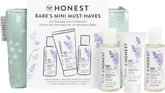 The Honest Company Babe's Mini Must Haves Gift Set Travel Size Hypoallergenic Lavender Bathtime Essentials Shampoo Body Wash (2 fl oz) Face Lotion (1 Bubble Bath