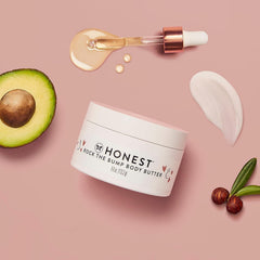 The Honest Company Mama Rock Bump Body Butter Moisturizing Stretch Mark Cream, Shea Avocado Oil, Vitamin E, Hypoallergenic and Dermatologist Tested, 4 oz