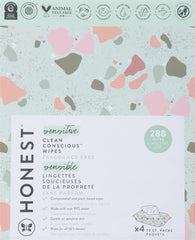 The Honest Company Hypoallergenic Multi-Use Baby Wipes for Sensitive Skin, Geo Mood, 288 Count (Pack of 3)