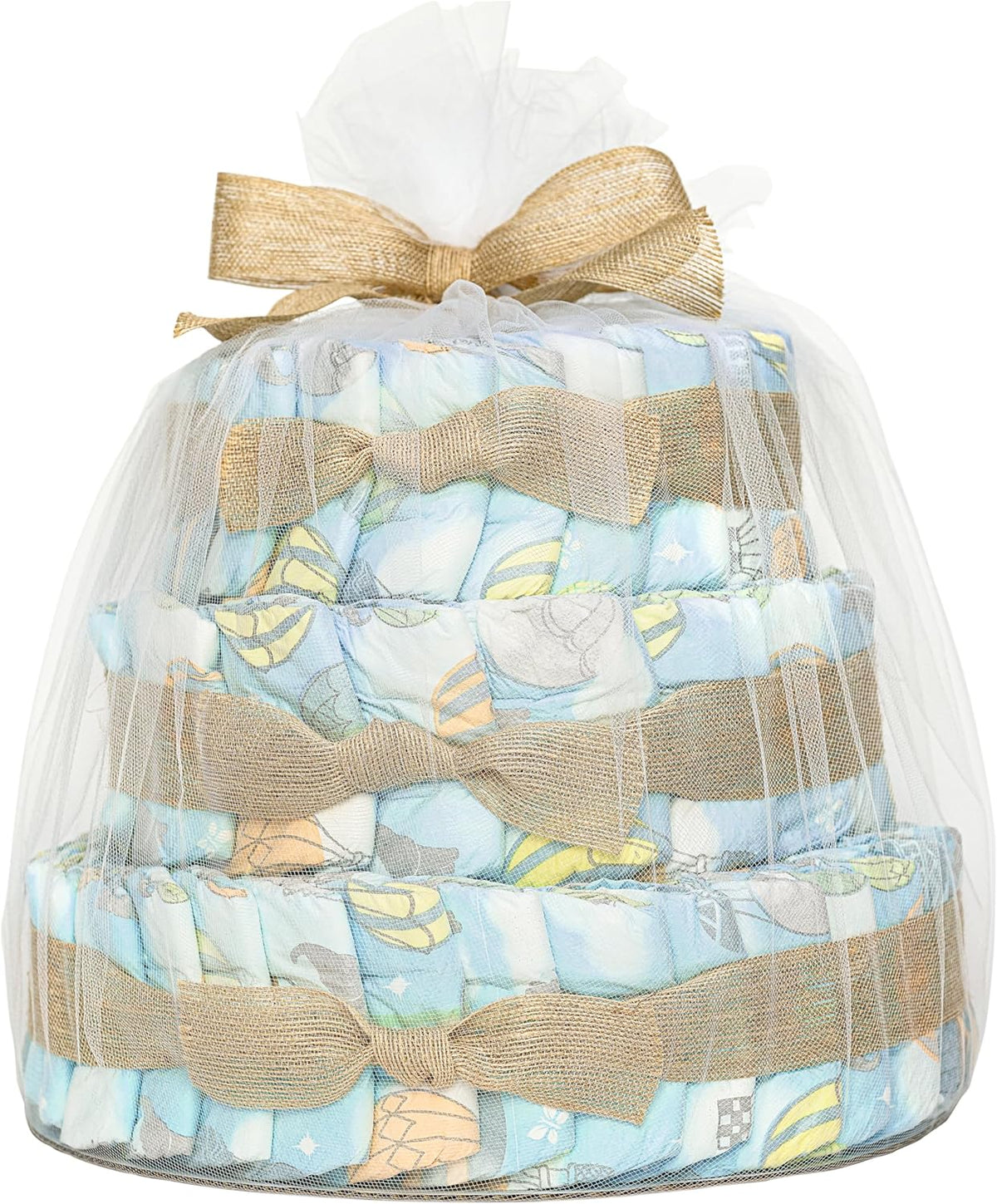 The Honest Company Deluxe Diaper Cake Diapers Baby Personal Care Plant-Based Wipes Above it All, Size 1 8-14 lbs, 70 Count