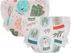The Honest Company Comfort Dry Disposable Diapers, Plant-Based, Sustainable Winter '24 Seasonal Prints, Club Box, Size 3, (16-28 lbs), 62 Count