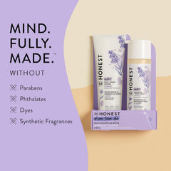 The Honest Company 2-in-1 Cleansing Shampoo and Body Wash Face Lotion Bundle, Gentle for Baby, Naturally Derived, Lavender Calm, 18.5 fl oz