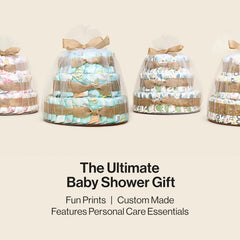 The Honest Company Deluxe Diaper Cake Diapers Baby Personal Care Plant-Based Wipes Above it All, Size 1 8-14 lbs, 70 Count