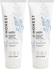 The Honest Company Eczema Soothing Therapy Cleansing Body Wash,Naturally Derived Gentle for Baby,Prebiotics Colloidal,Oatmeal,8 oz,(Pack of 2)